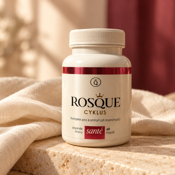 ROSQUE CYKLUS – podpora při menstruační bolesti – drmek, hořčík a B6 | 60 kapslí